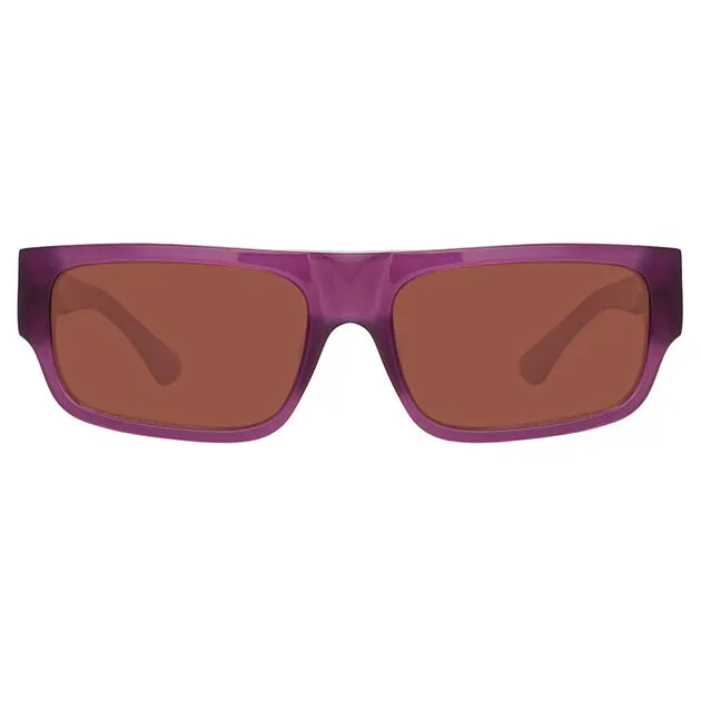 Dries Van Noten x Linda Farrow Purple Sunglasses DVN189C4SUN