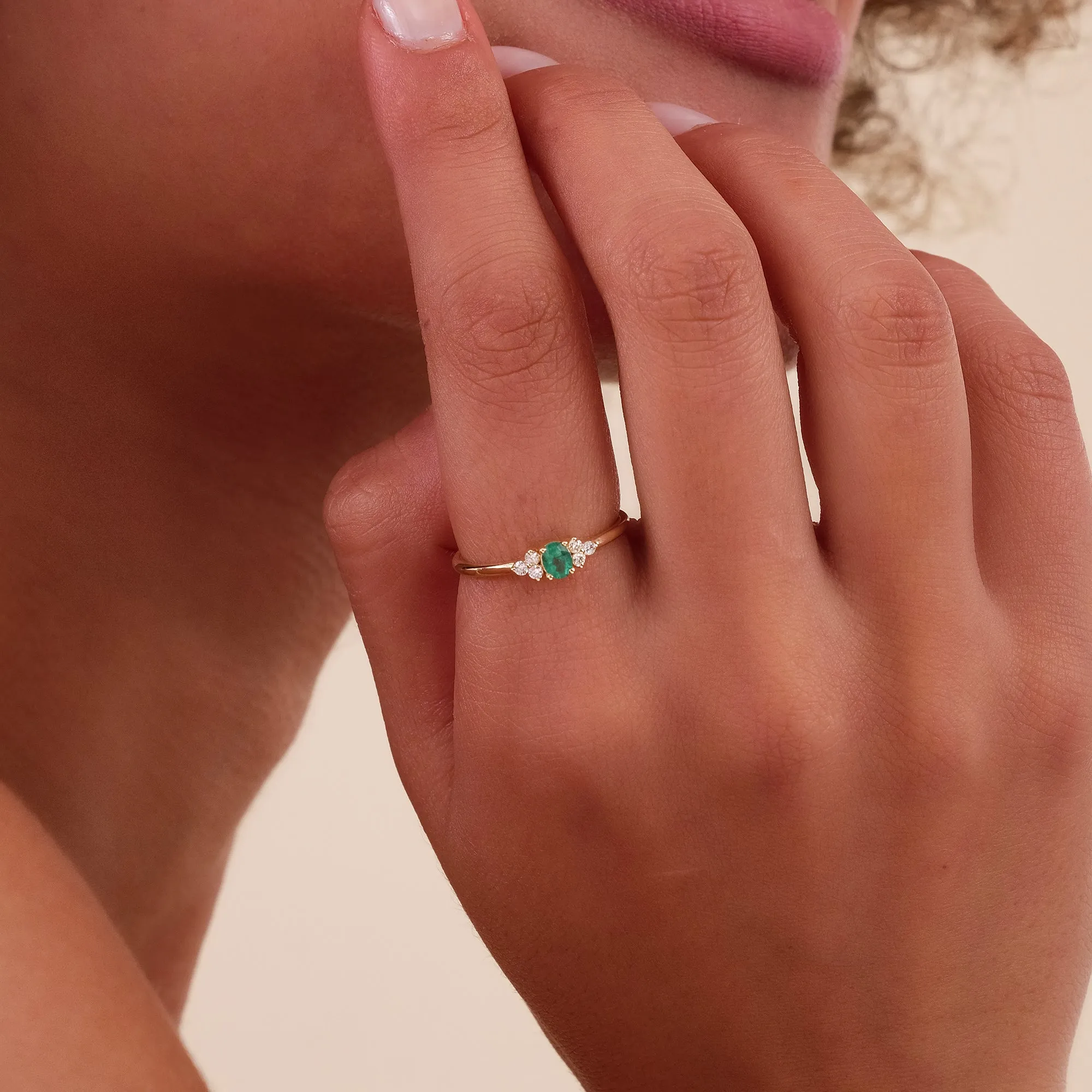 Emerald and Diamond Engagement Ring, Elkin SARAHELISE