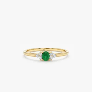 Emerald and Diamond Engagement Ring, Elkin SARAHELISE