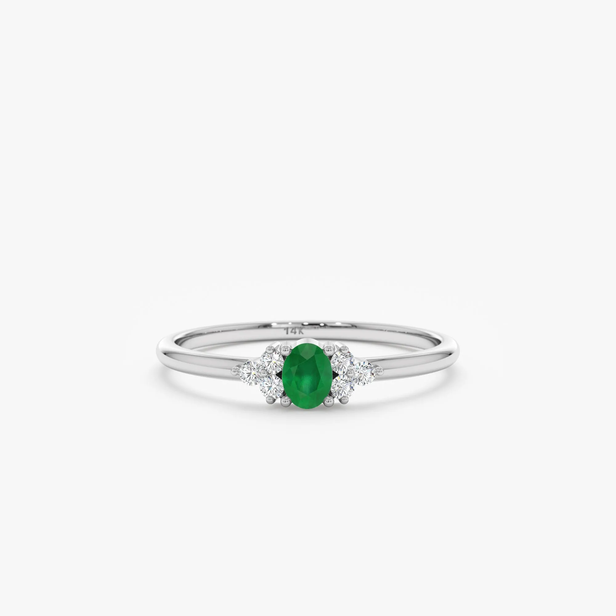 Emerald and Diamond Engagement Ring, Elkin SARAHELISE