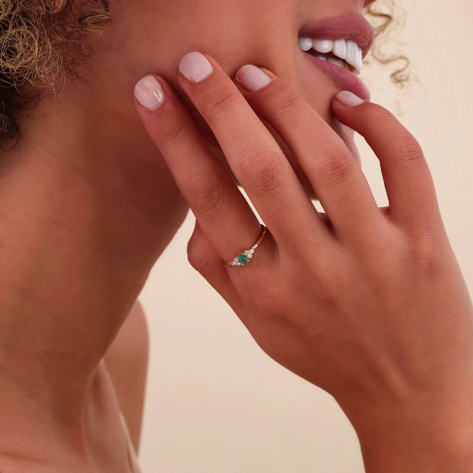 Emerald and Diamond Engagement Ring, Elkin SARAHELISE