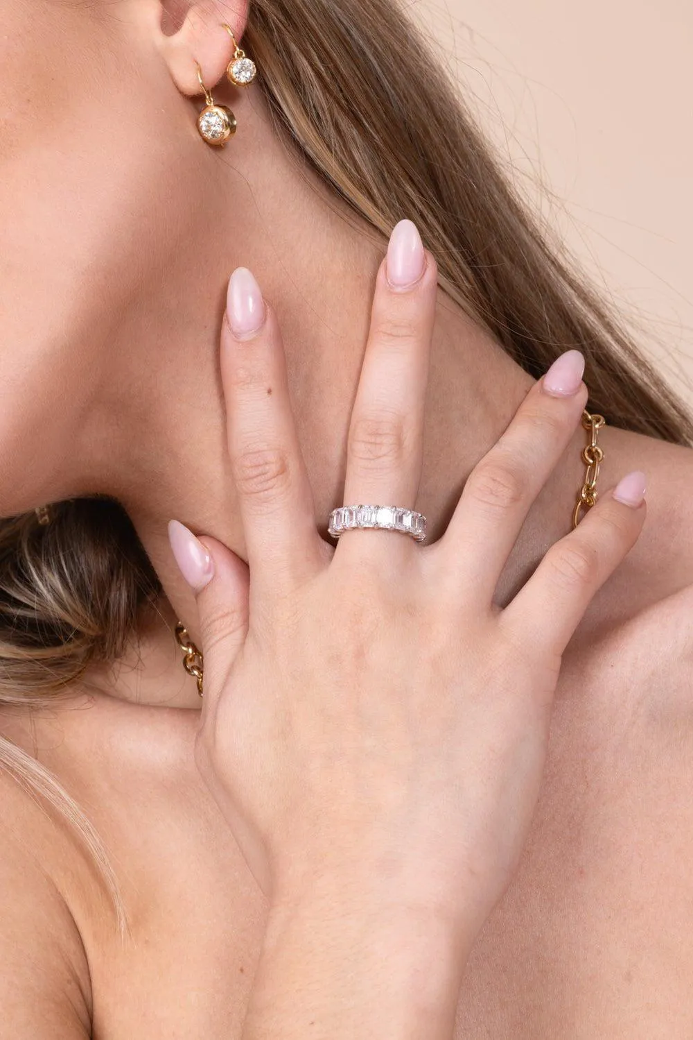 Emerald Cut Eternity Band
