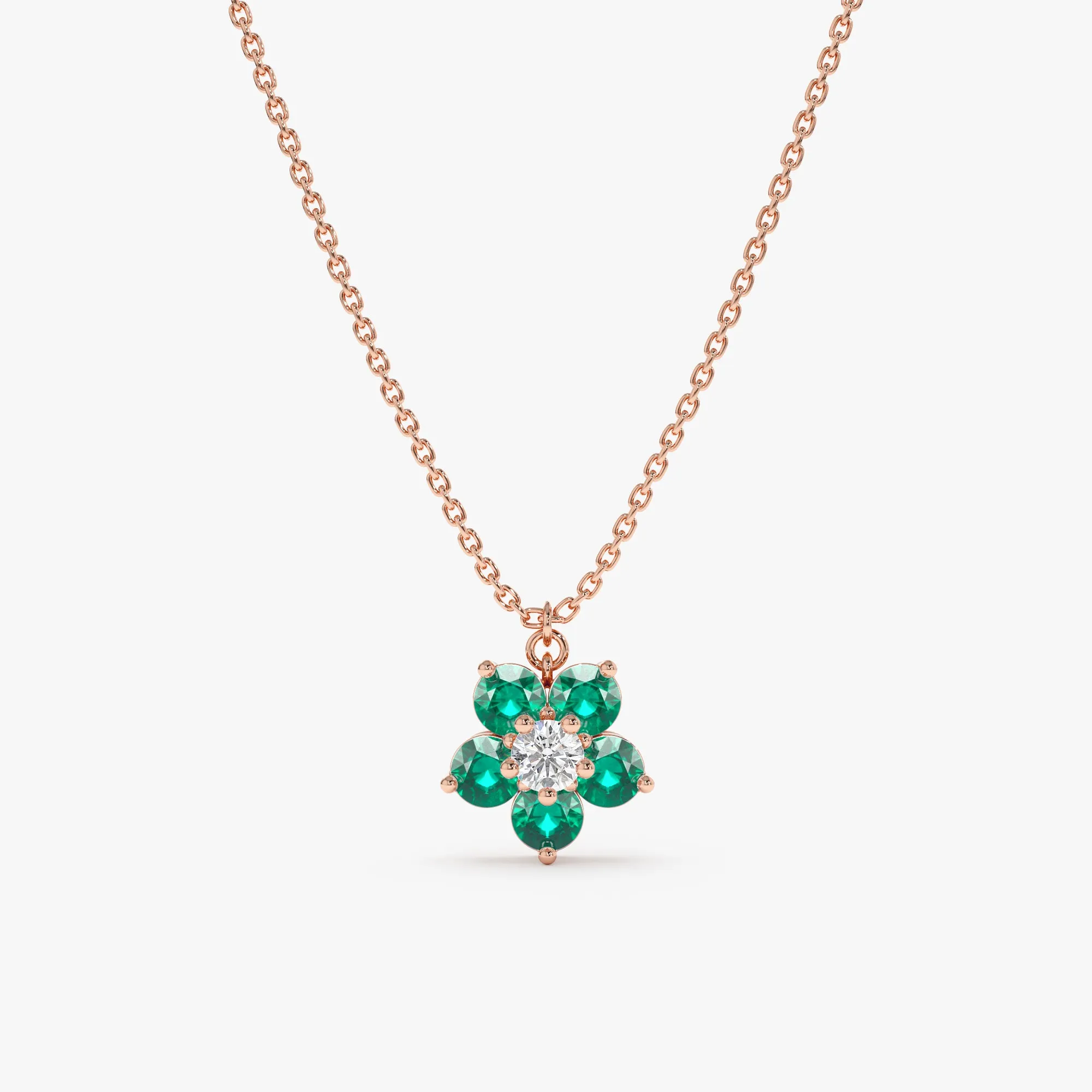 Emerald Flower Necklace, Alondra SARAHELISE