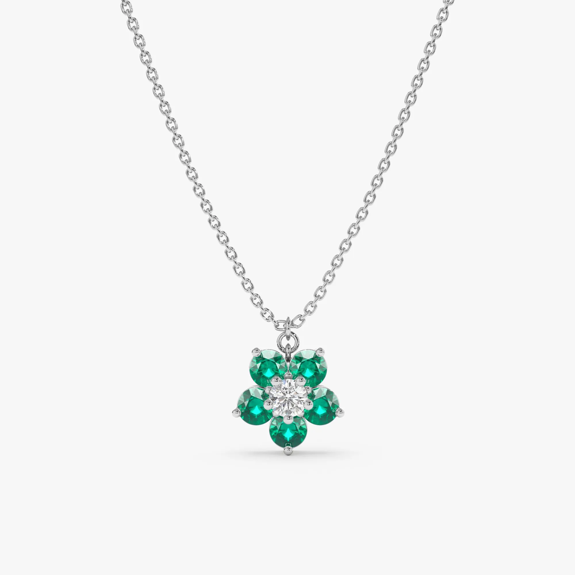 Emerald Flower Necklace, Alondra SARAHELISE