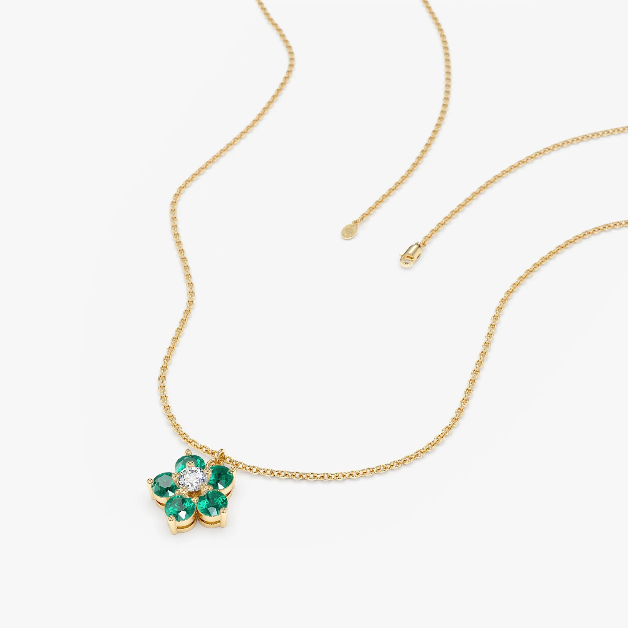 Emerald Flower Necklace, Alondra SARAHELISE