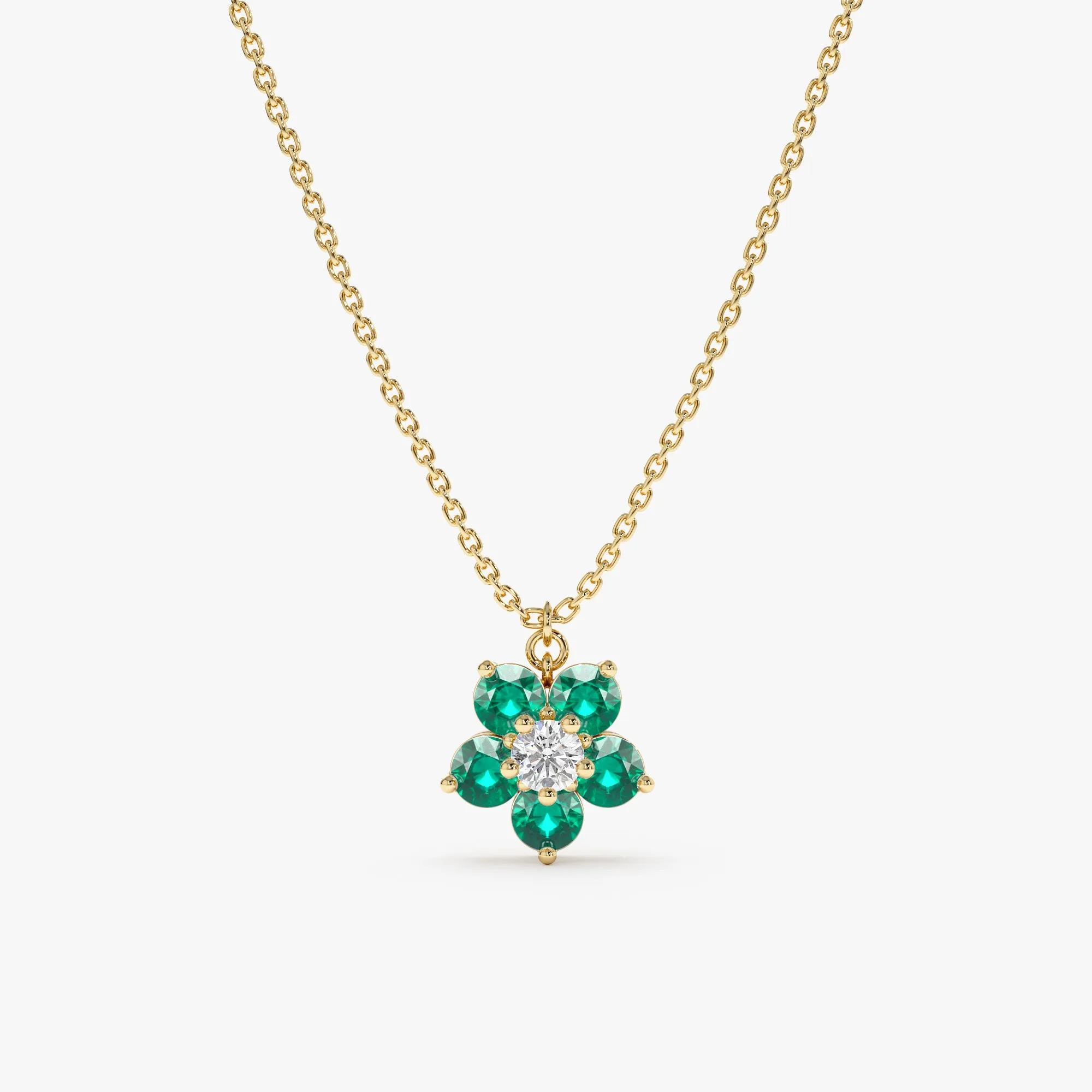 Emerald Flower Necklace, Alondra SARAHELISE