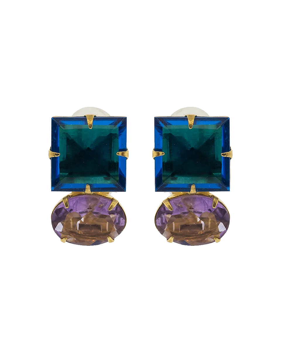 Faceted Amethyst Quartz Earrings