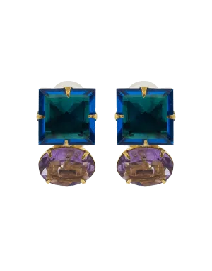 Faceted Amethyst Quartz Earrings
