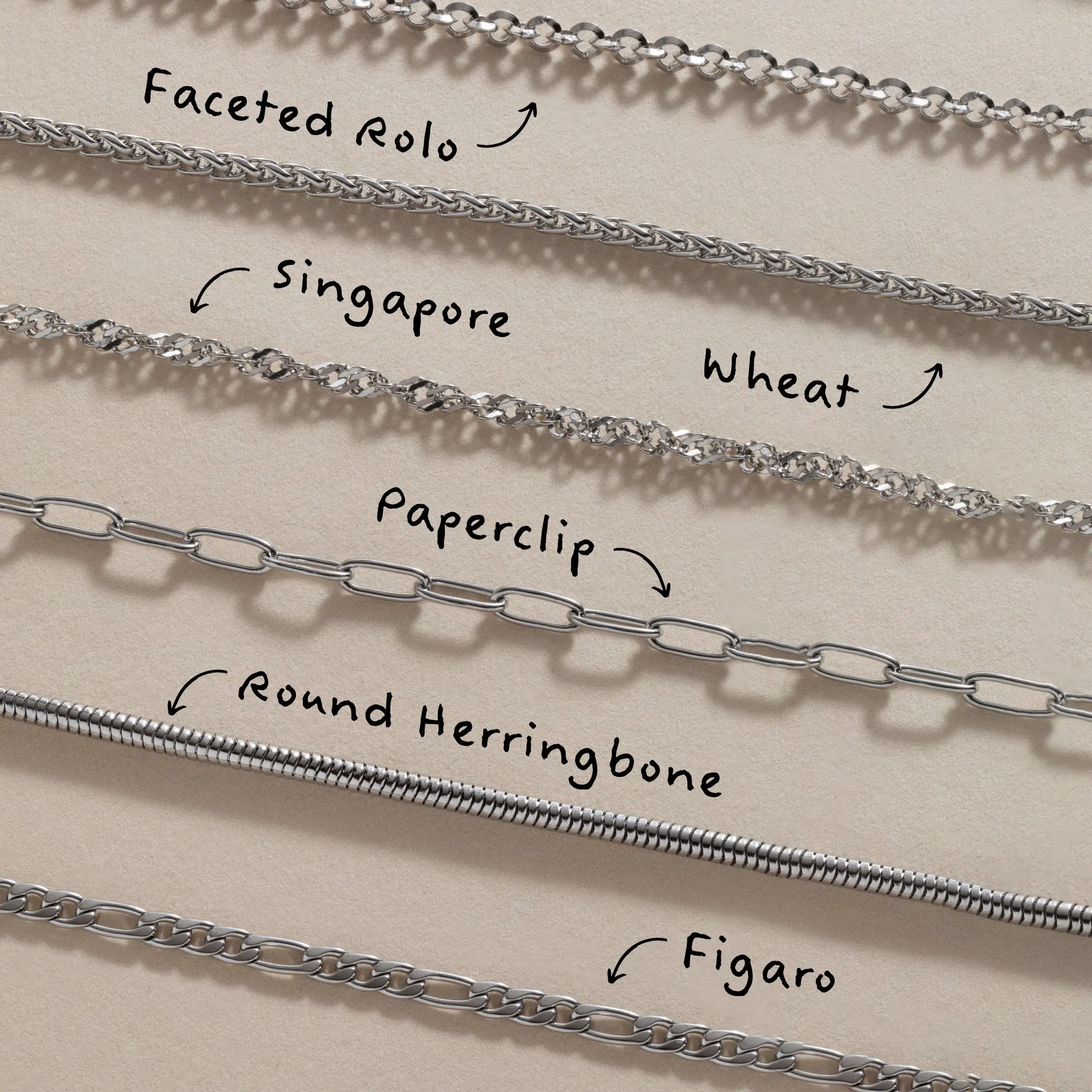 Faceted Rolo Charm & Layering Necklace
