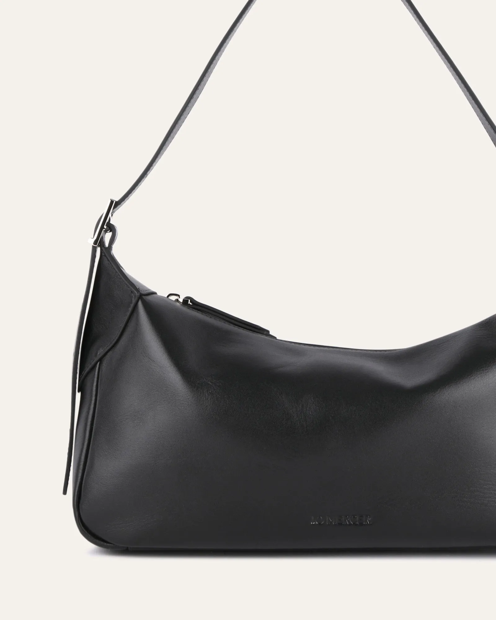 FLORENCE SHOULDER BAG BLACK LEATHER Jo Mercer