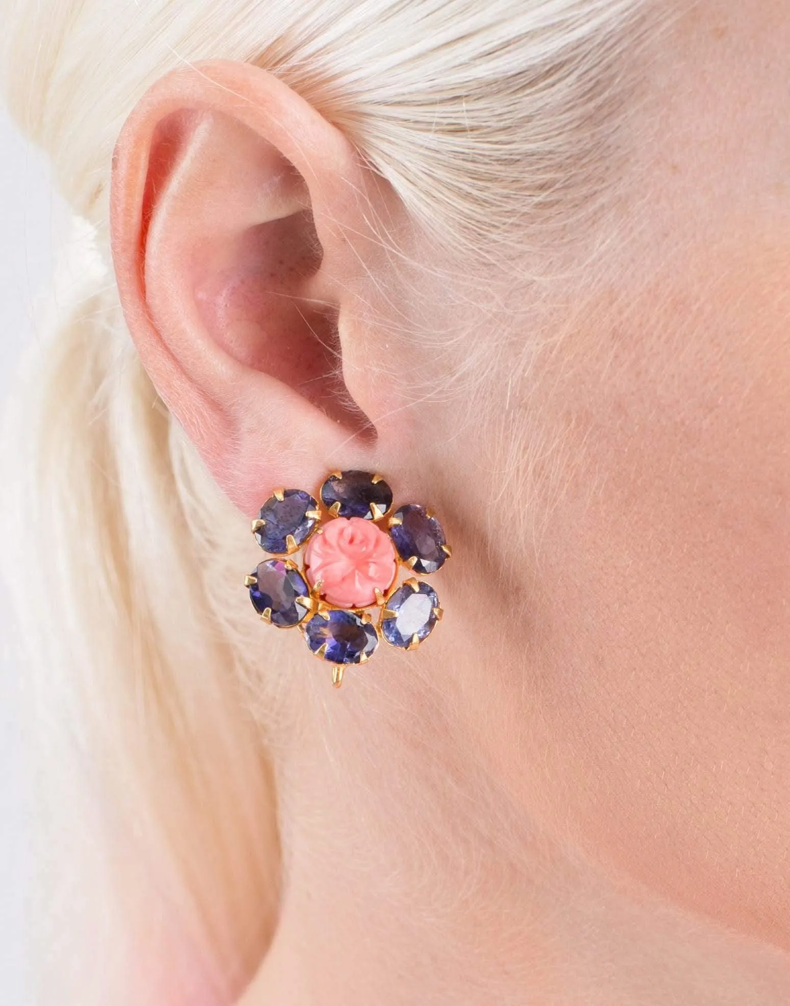 Flower Clip Earrings