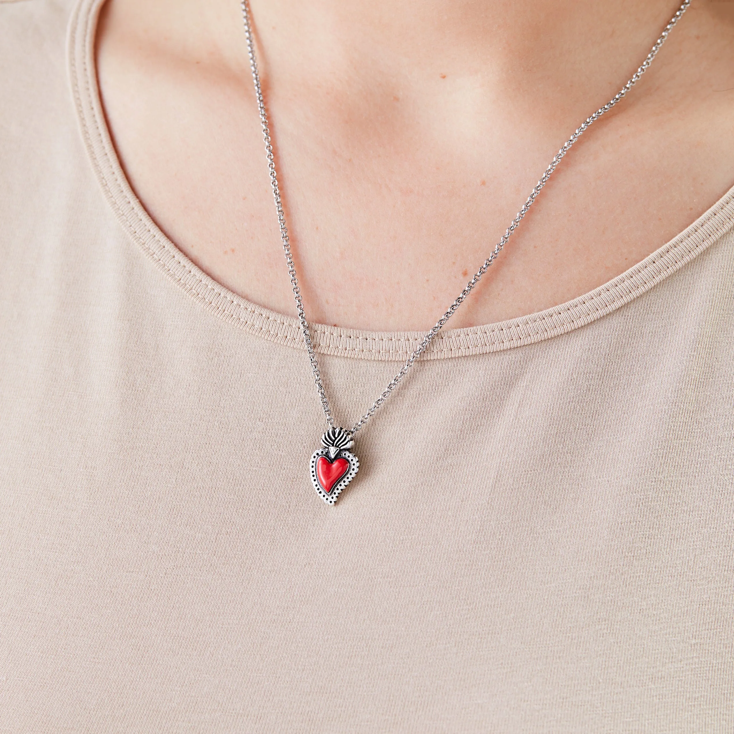 Frida Kahlo Sacred Heart Necklace