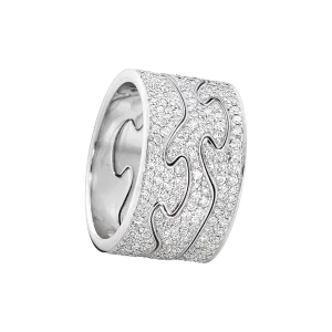 Fusion Pavé 18K White Gold Rings w. Diamonds