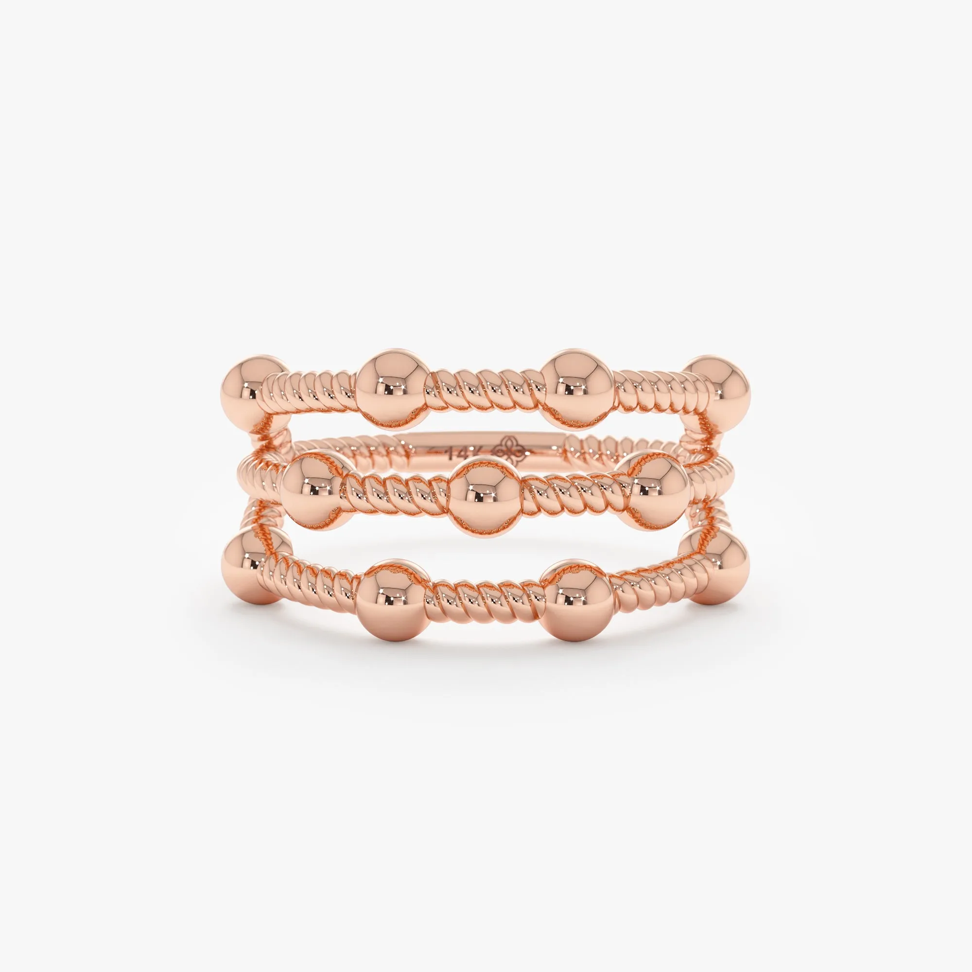 Gold Bead Stacked Station Ring, Belanova SARAHELISE