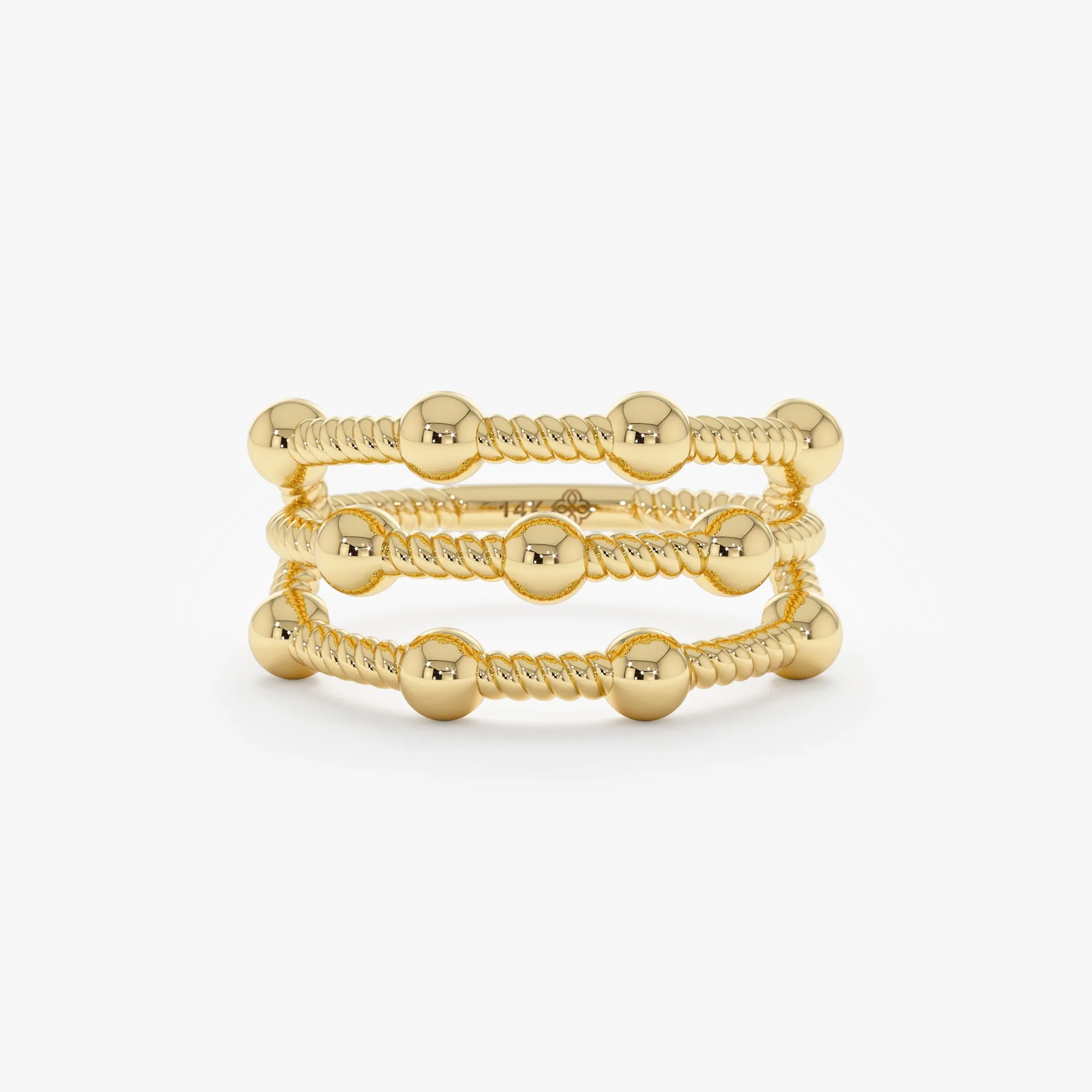 Gold Bead Stacked Station Ring, Belanova SARAHELISE