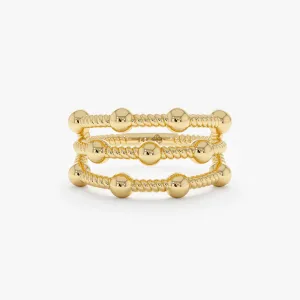 Gold Bead Stacked Station Ring, Belanova SARAHELISE