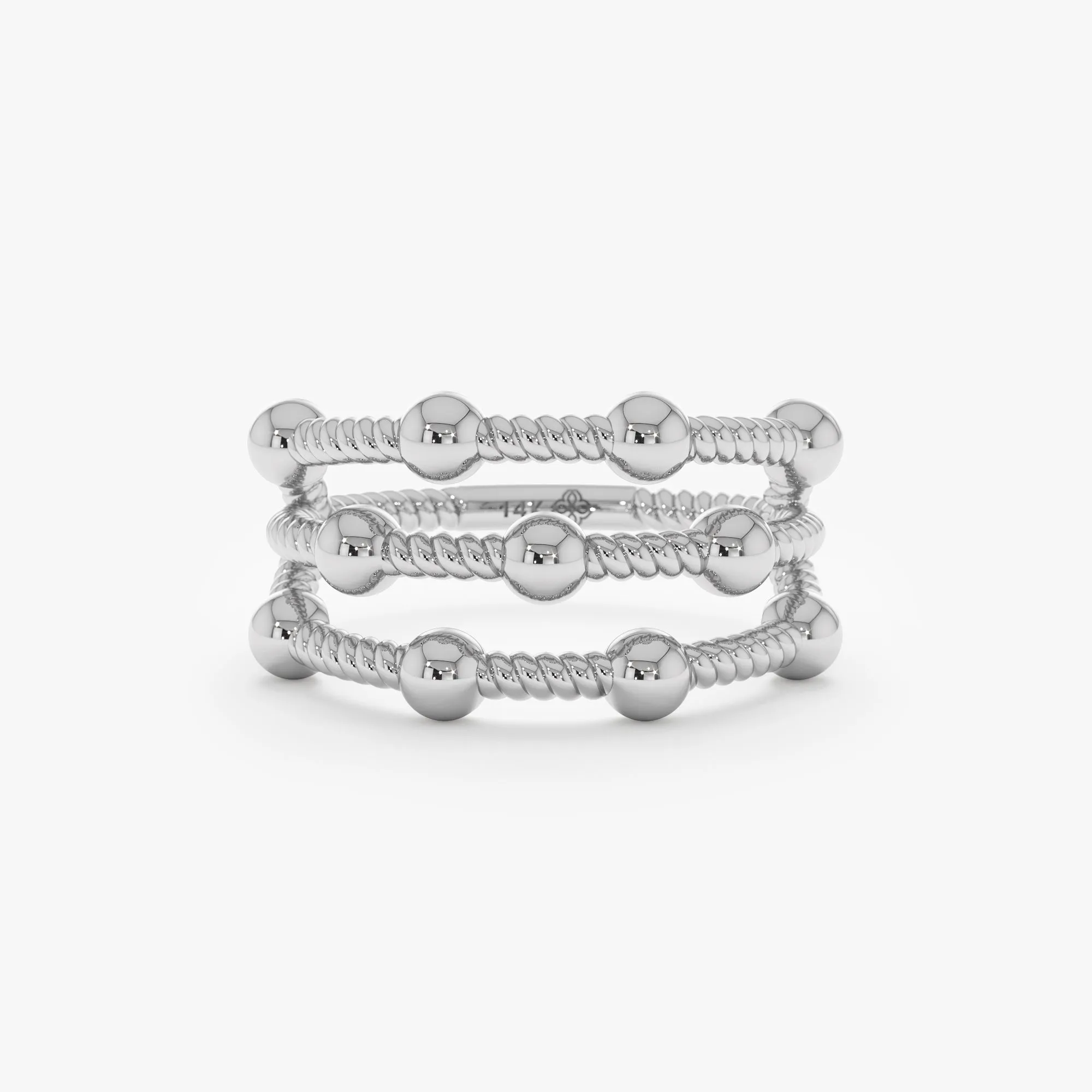 Gold Bead Stacked Station Ring, Belanova SARAHELISE