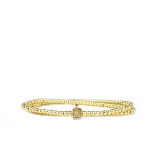 Gold Block Initial Choker/Wrap Bracelet