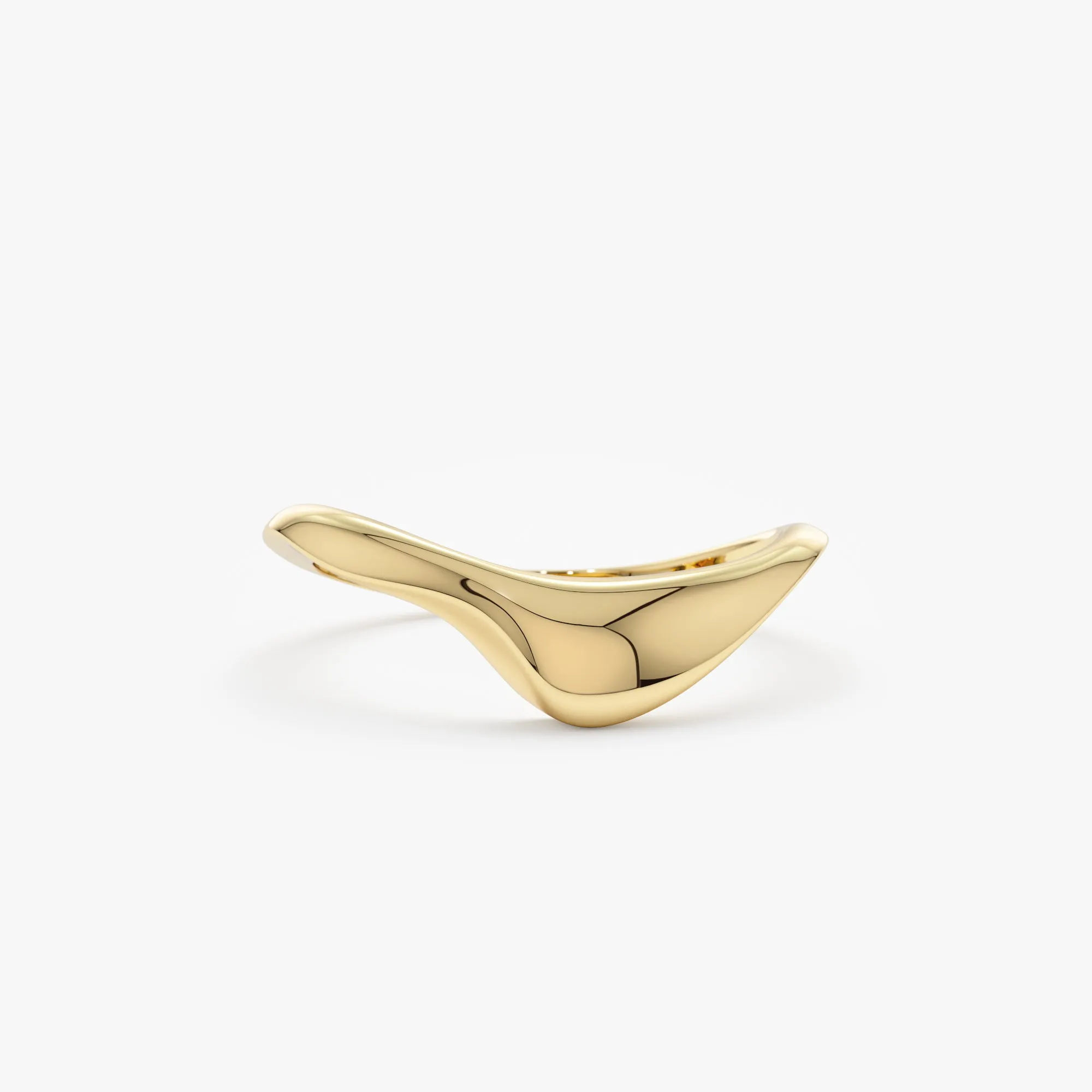 Gold Curved Round Pointed Ring, Amelie SARAHELISE