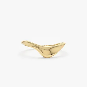 Gold Curved Round Pointed Ring, Amelie SARAHELISE