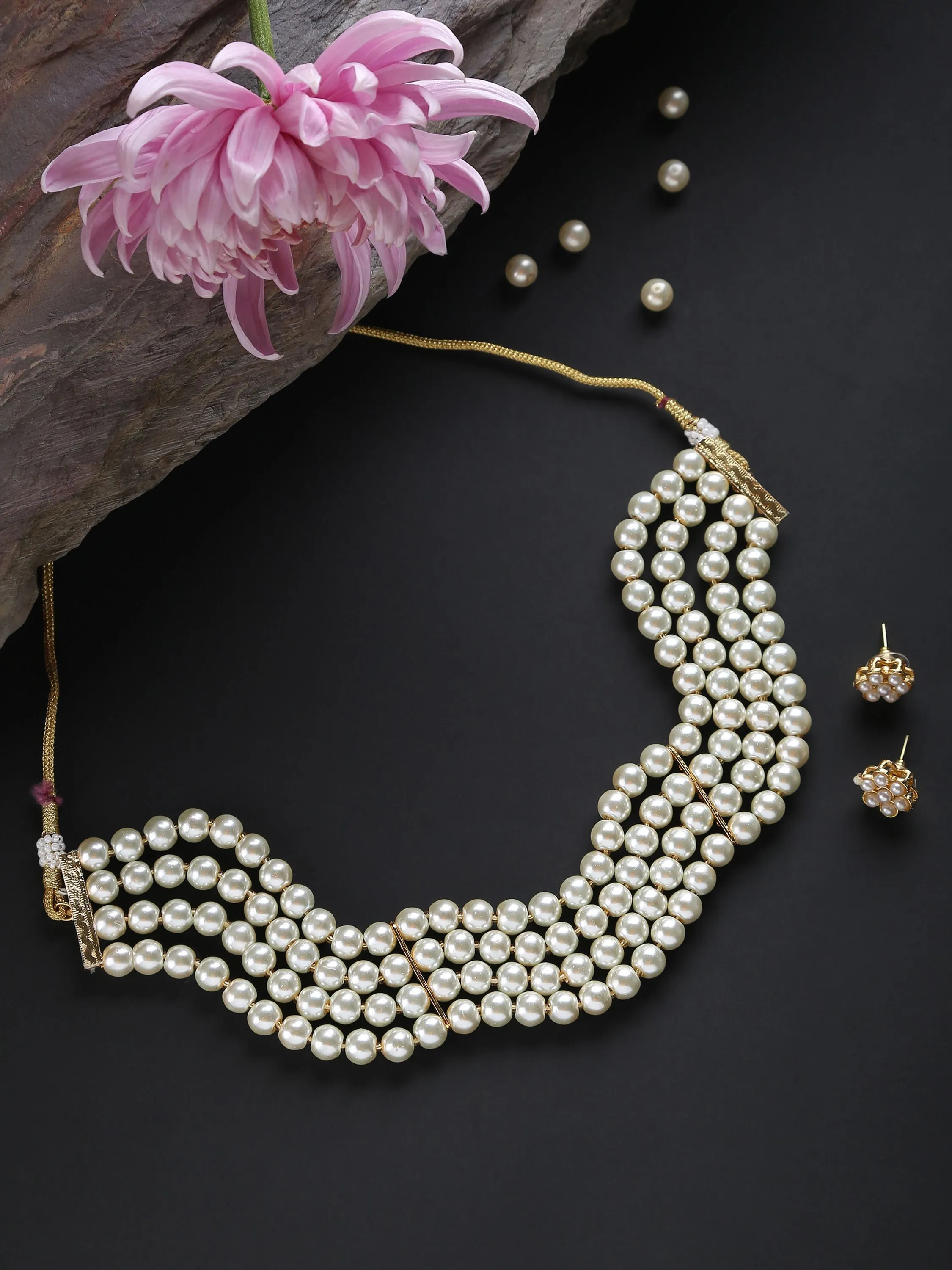 Gold-plated Pearl Jewellery Set