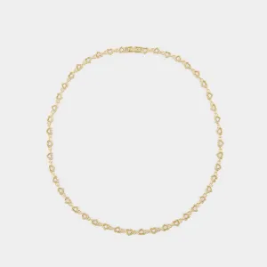 Gold Plated Round Brilliant Heart Necklace