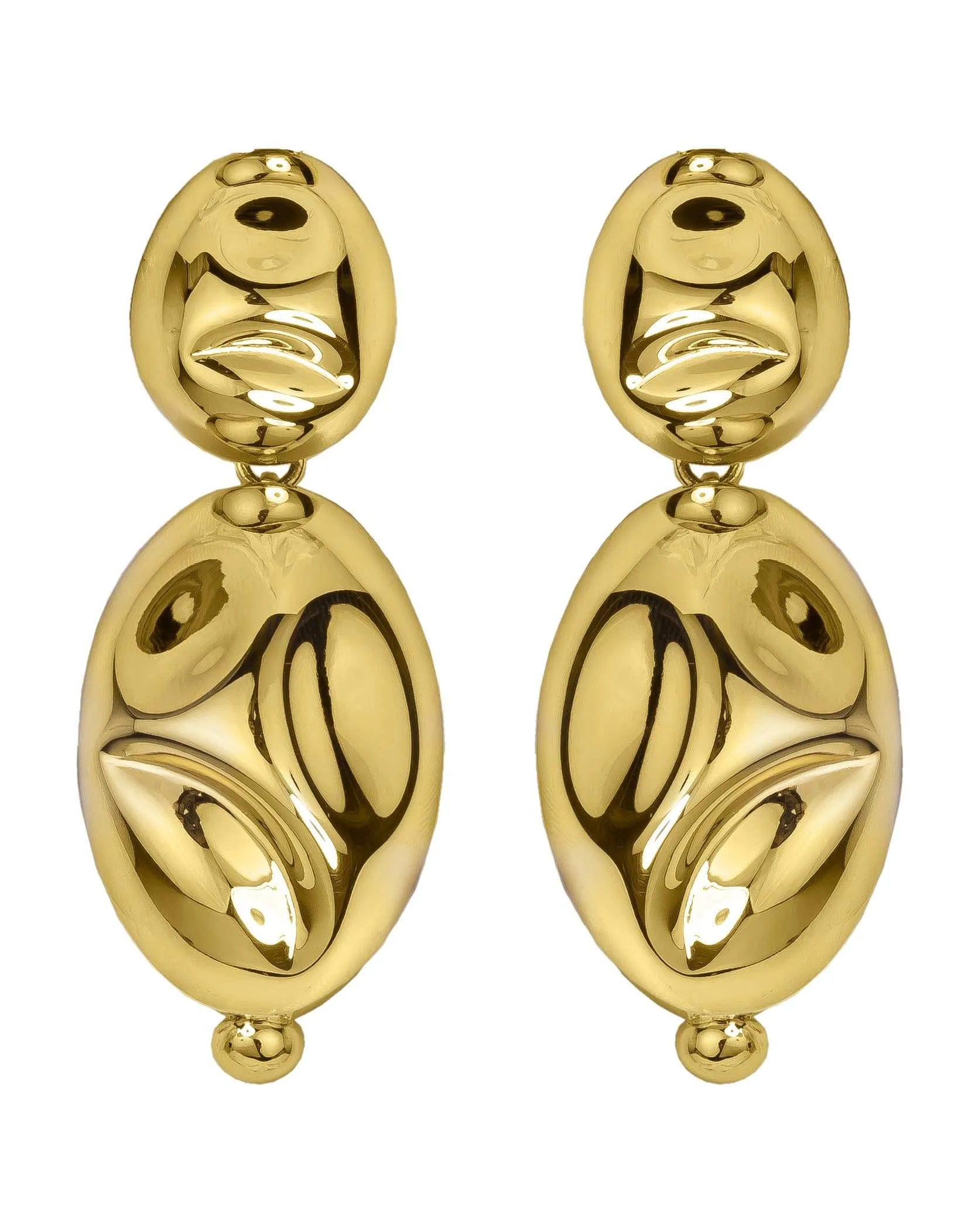 Gold Puerto Two-Drop Earrings