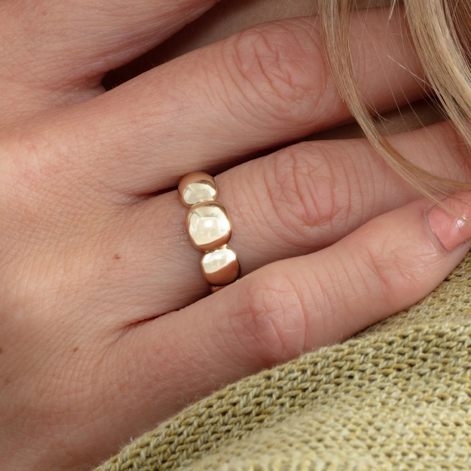 Gold Thick Bubble Ring, Rhea SARAHELISE