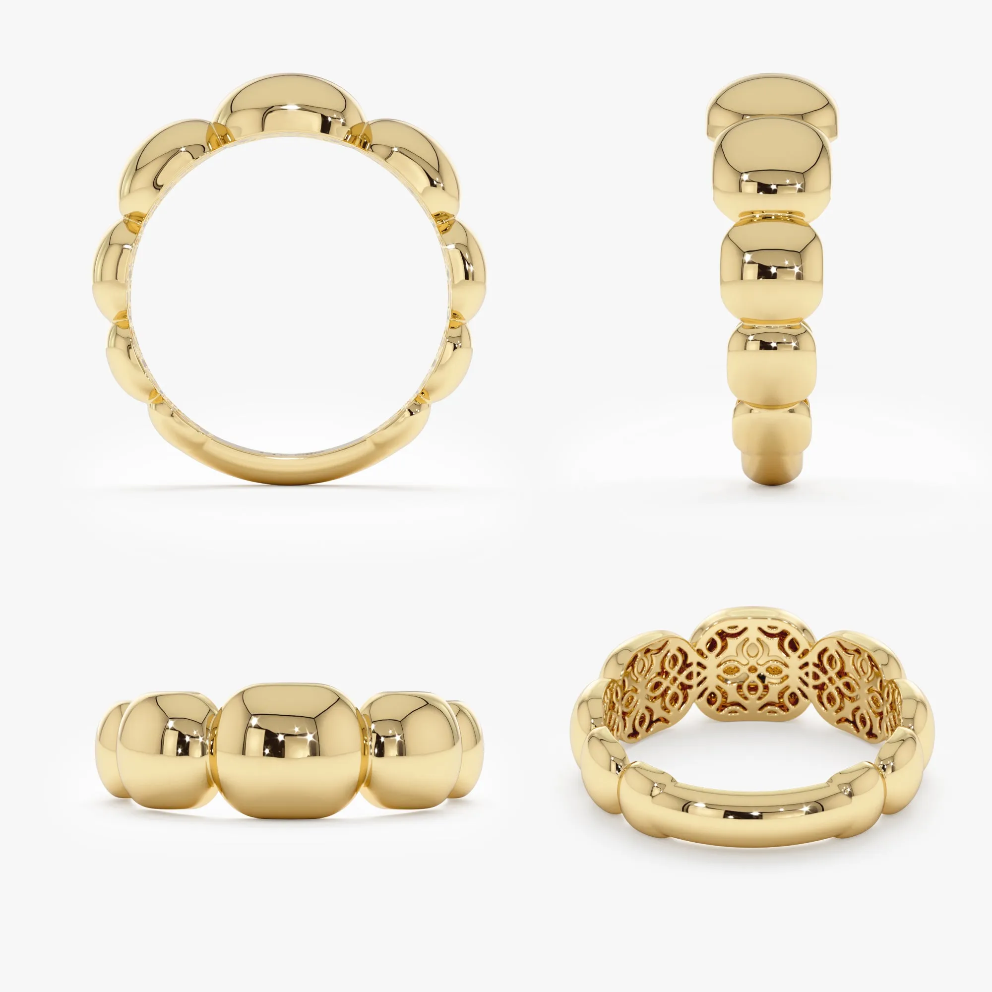 Gold Thick Bubble Ring, Rhea SARAHELISE