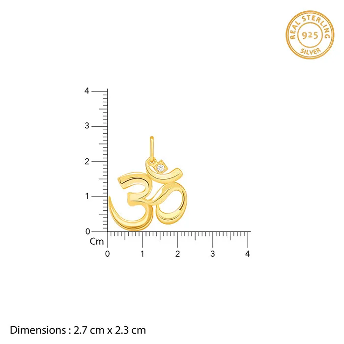 Golden Classic Om Pendant With Box Chain For Him Giva