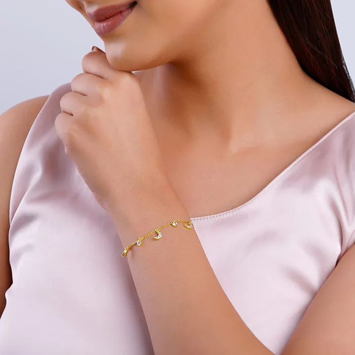 Golden Crescent Zircon Bracelet Giva