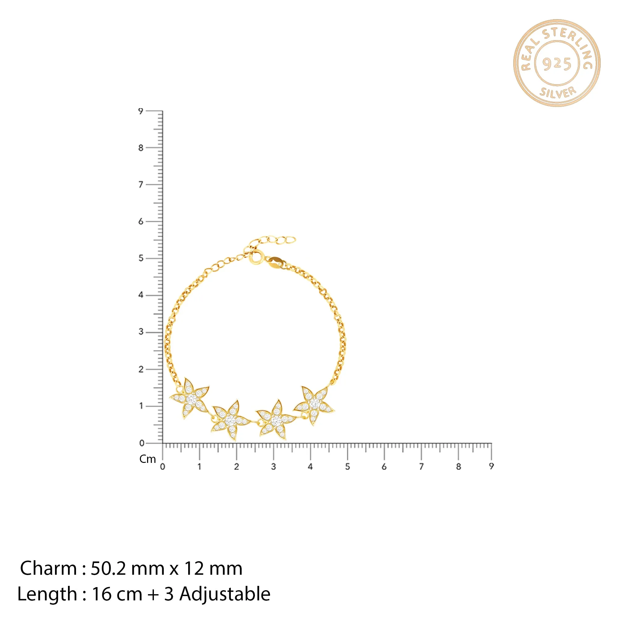 Golden Dancing Stars Bracelet Giva