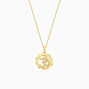 Golden Om Pendant With Box Chain For Him Giva