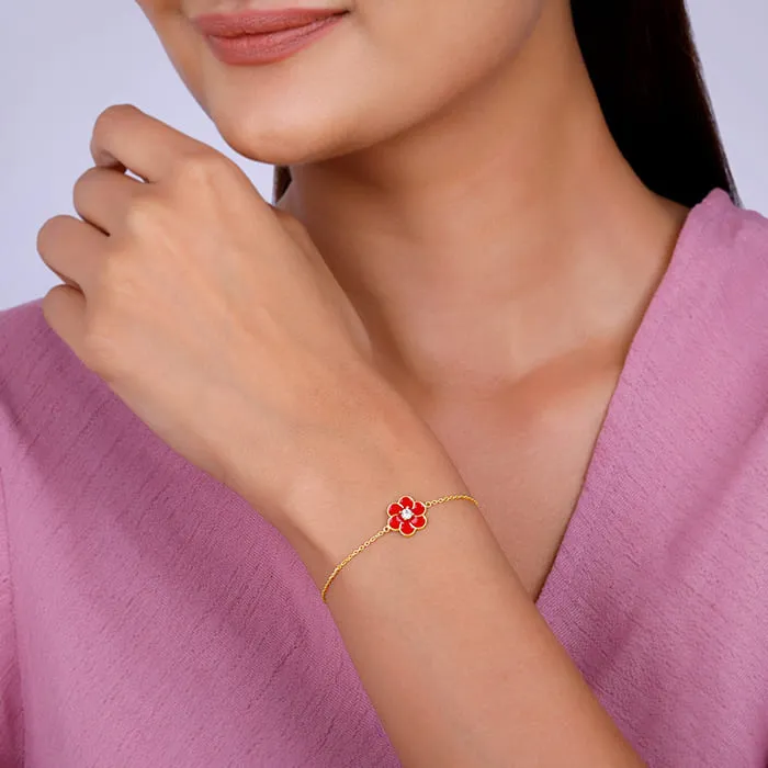 Golden Red Flower Power Bracelet Giva