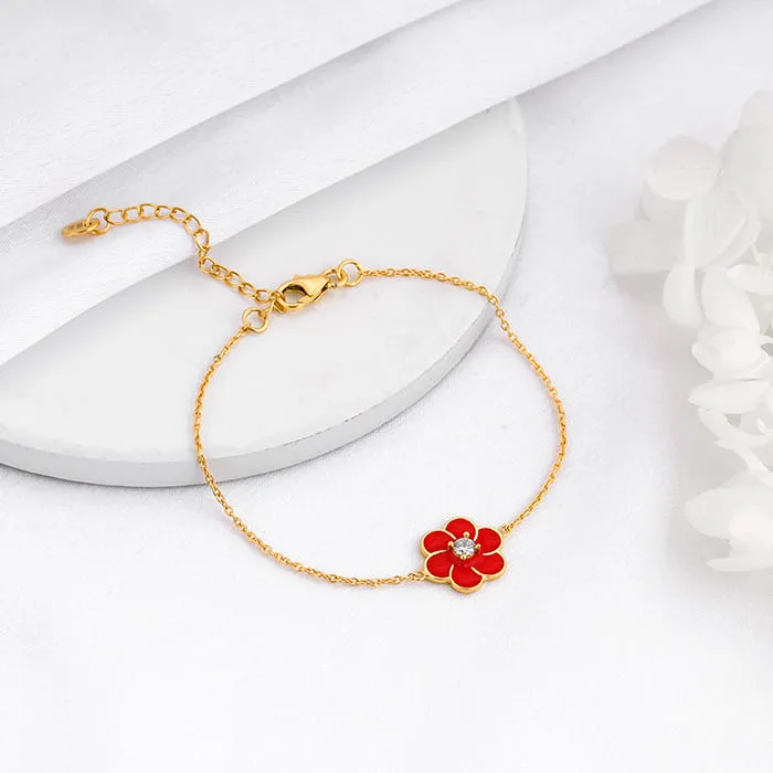 Golden Red Flower Power Bracelet Giva
