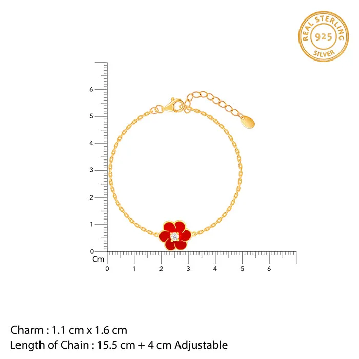 Golden Red Flower Power Bracelet Giva