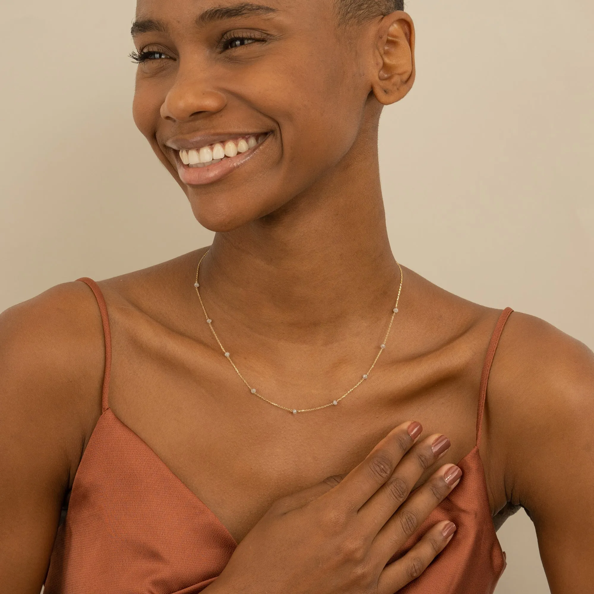 Grey Diamond Station Necklace, Allie SARAHELISE