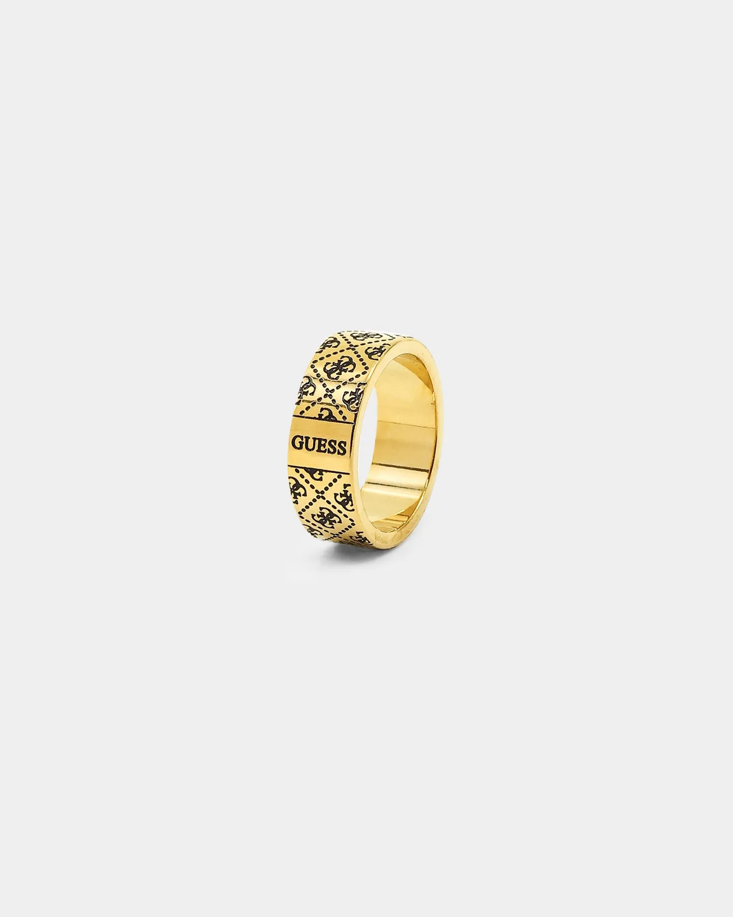 Guess Mainline 8mm 4G Pattern Ring Antique Gold