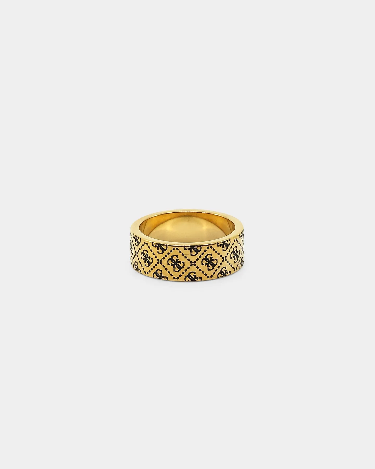 Guess Mainline 8mm 4G Pattern Ring Antique Gold