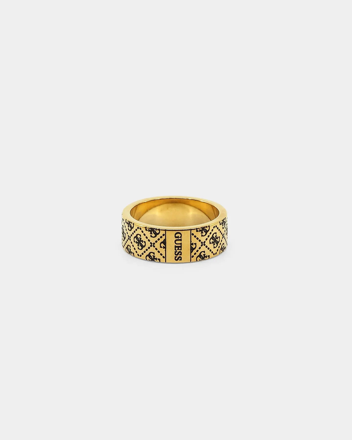 Guess Mainline 8mm 4G Pattern Ring Antique Gold