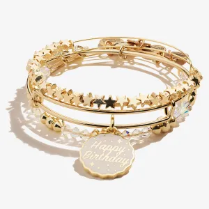 Happy Birthday Beaded Star Bangle Set