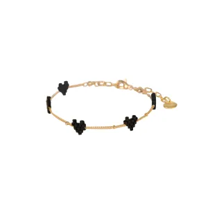 Heartsy Chain Bracelet ~ Black