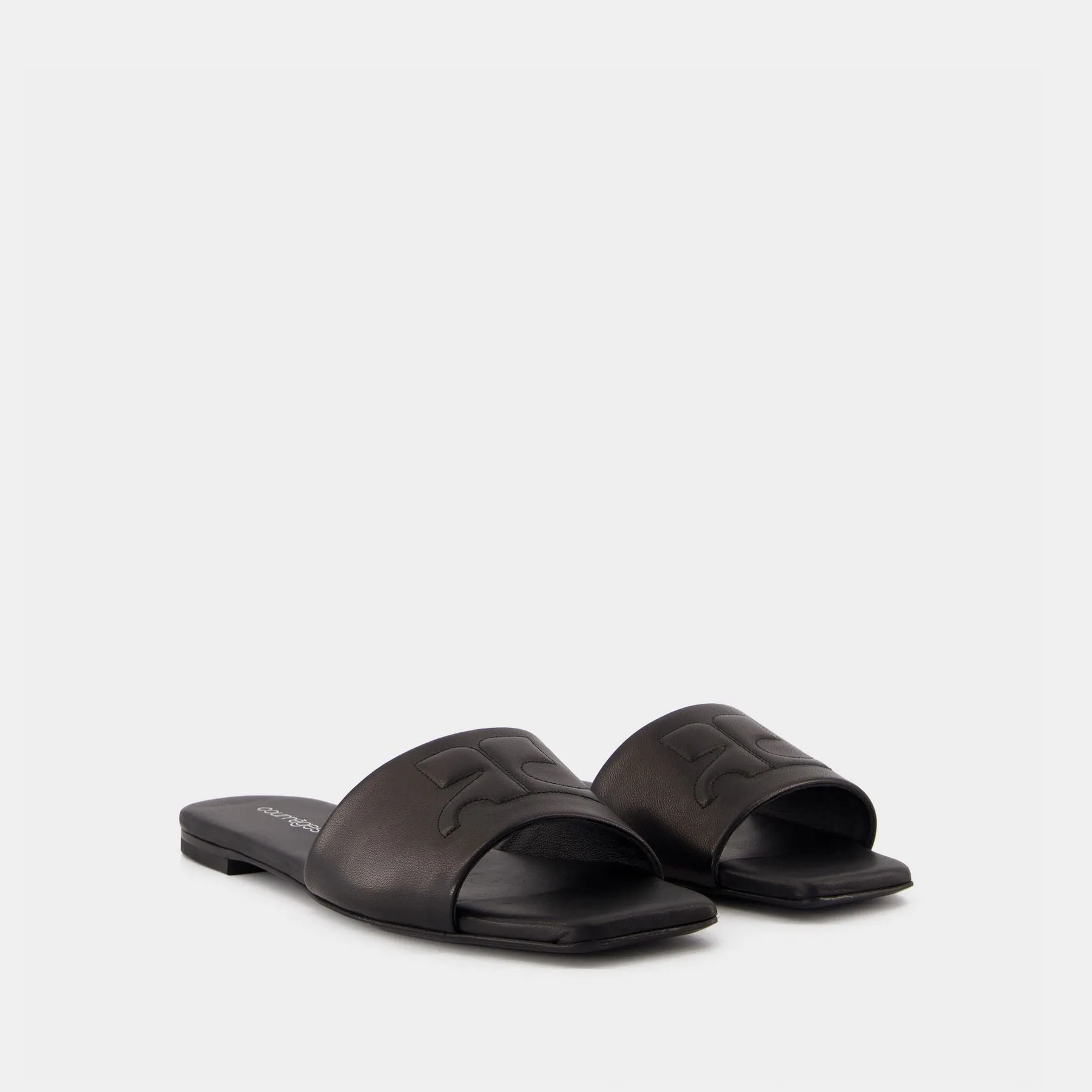 Heritage Shadow Sandals - Courreges - Leather - Black