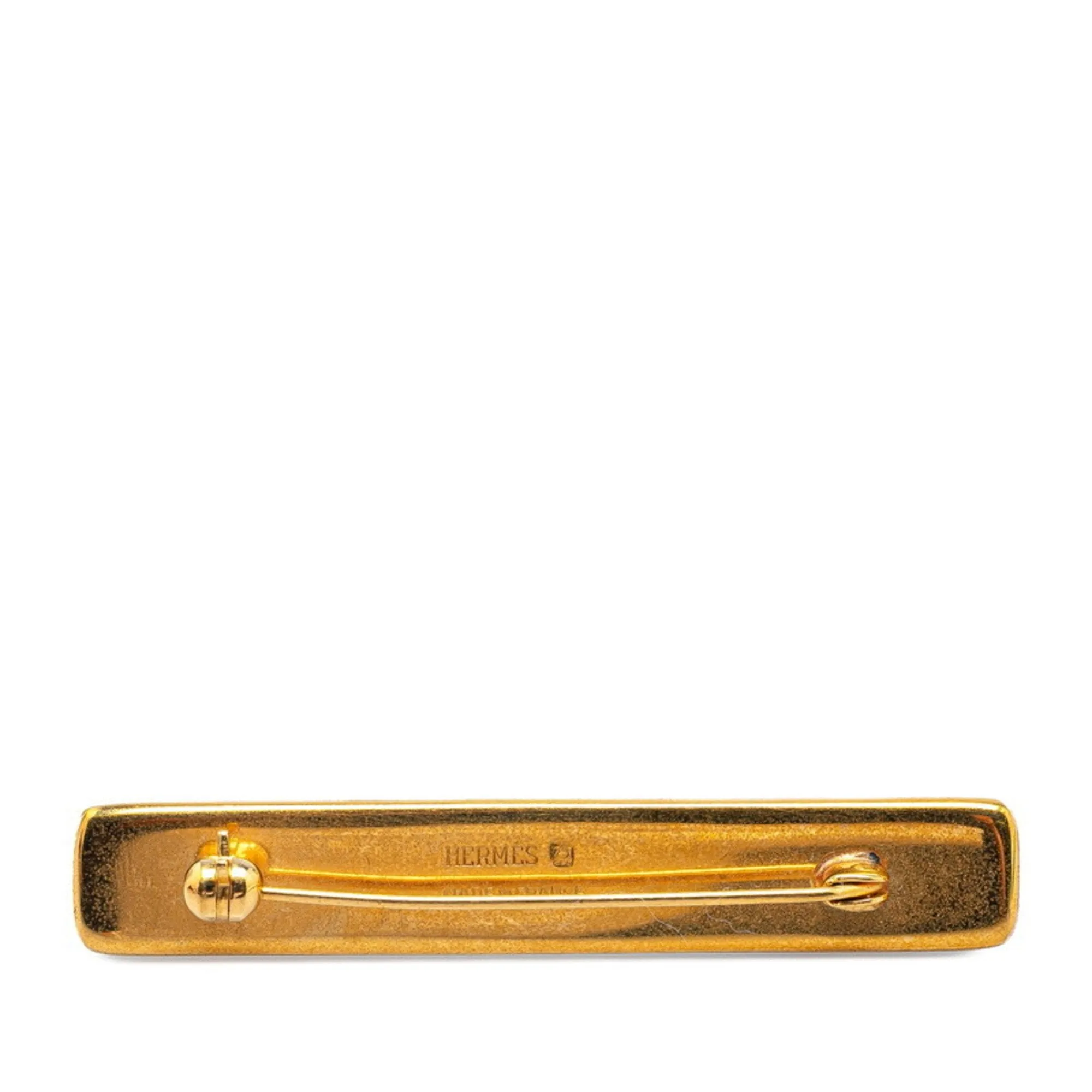 Hermes gold Color gold Plating Brooch (Pre-Owned)