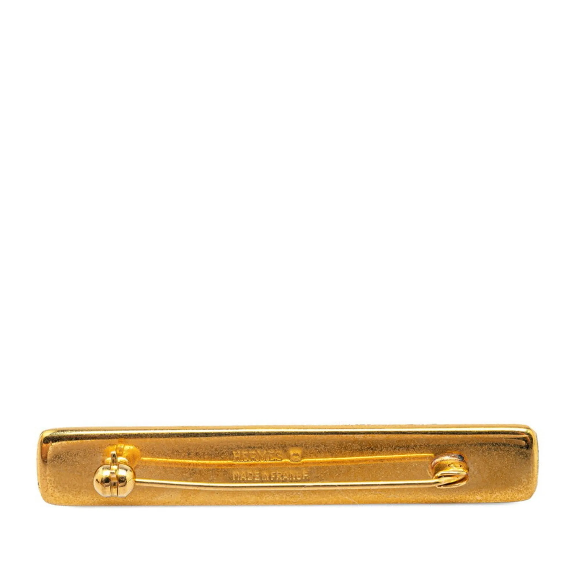 Hermes gold Color gold Plating Brooch (Pre-Owned)