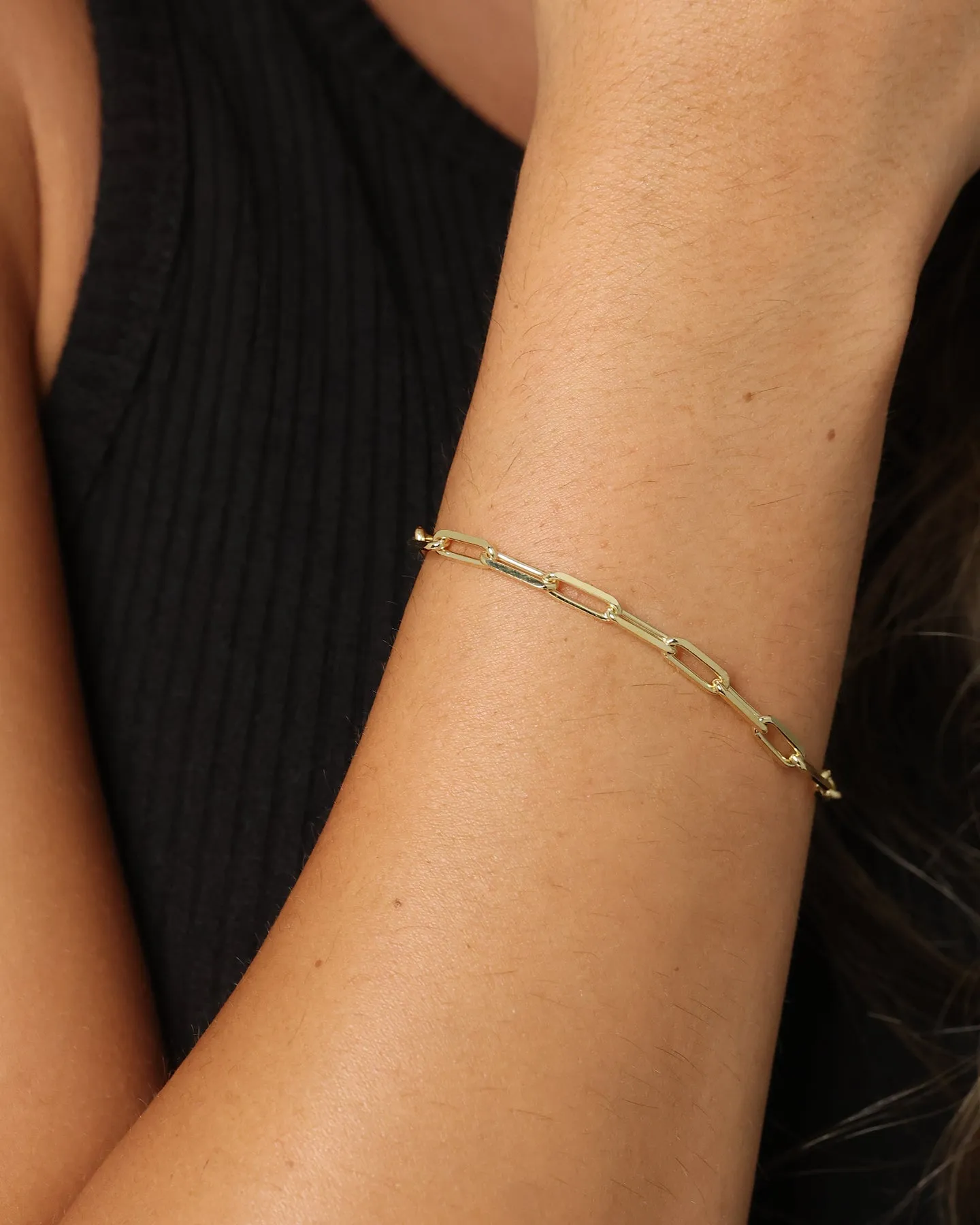 House Of Auric 10.5mm Long Cable Bracelet 18k Gold Vermeil