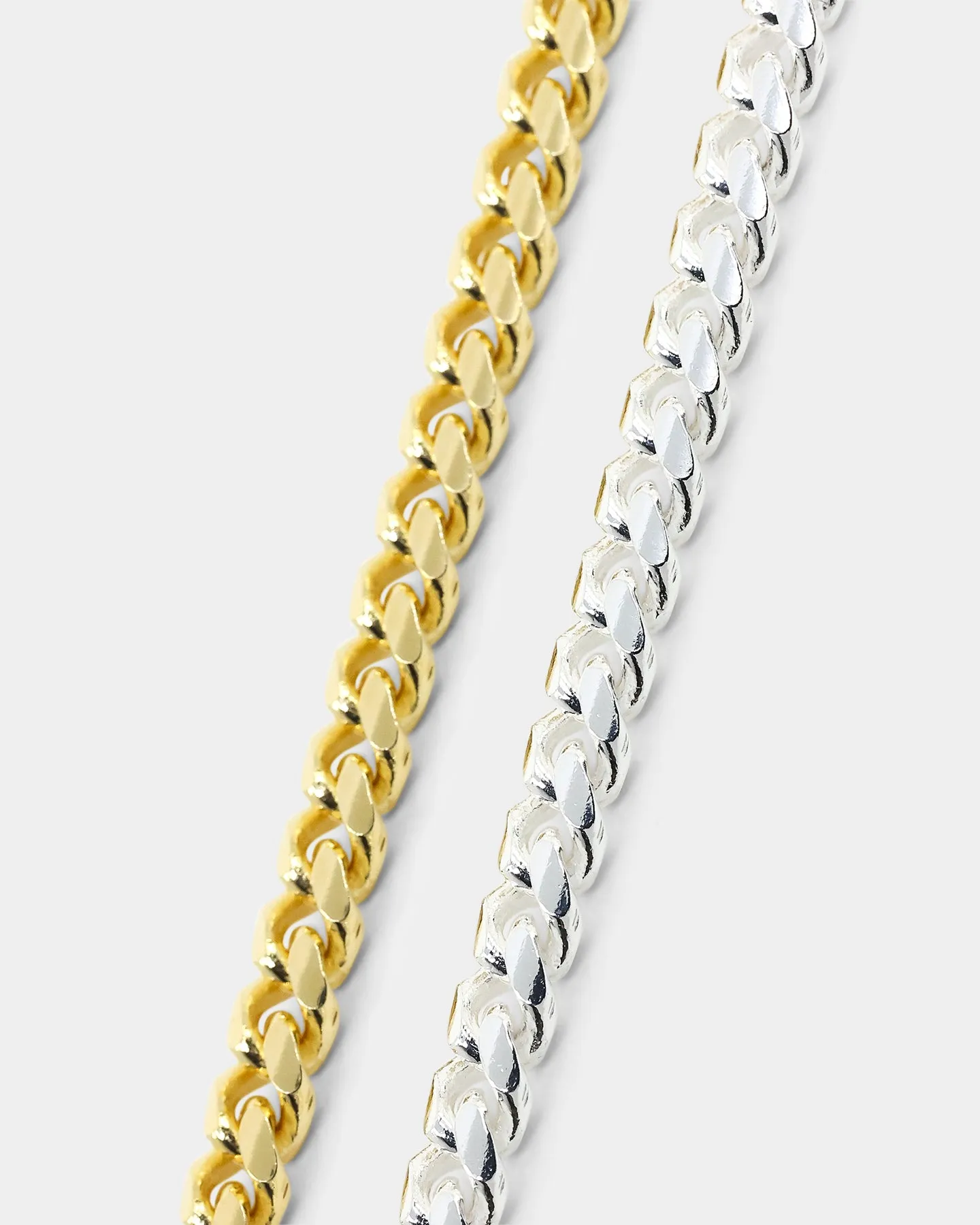 House Of Auric 5mm Cuban Bracelet Set Gold/Silver