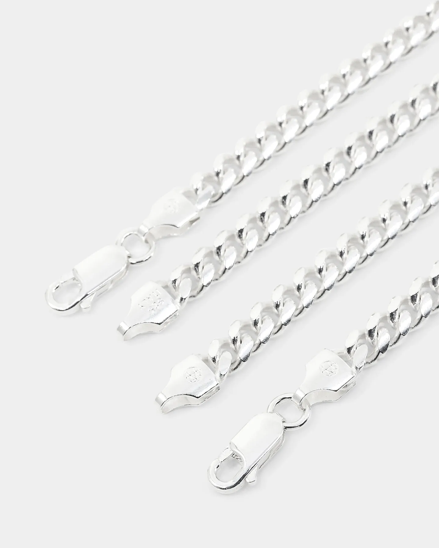House Of Auric 5mm Cuban Bracelet Set Sterling Silver