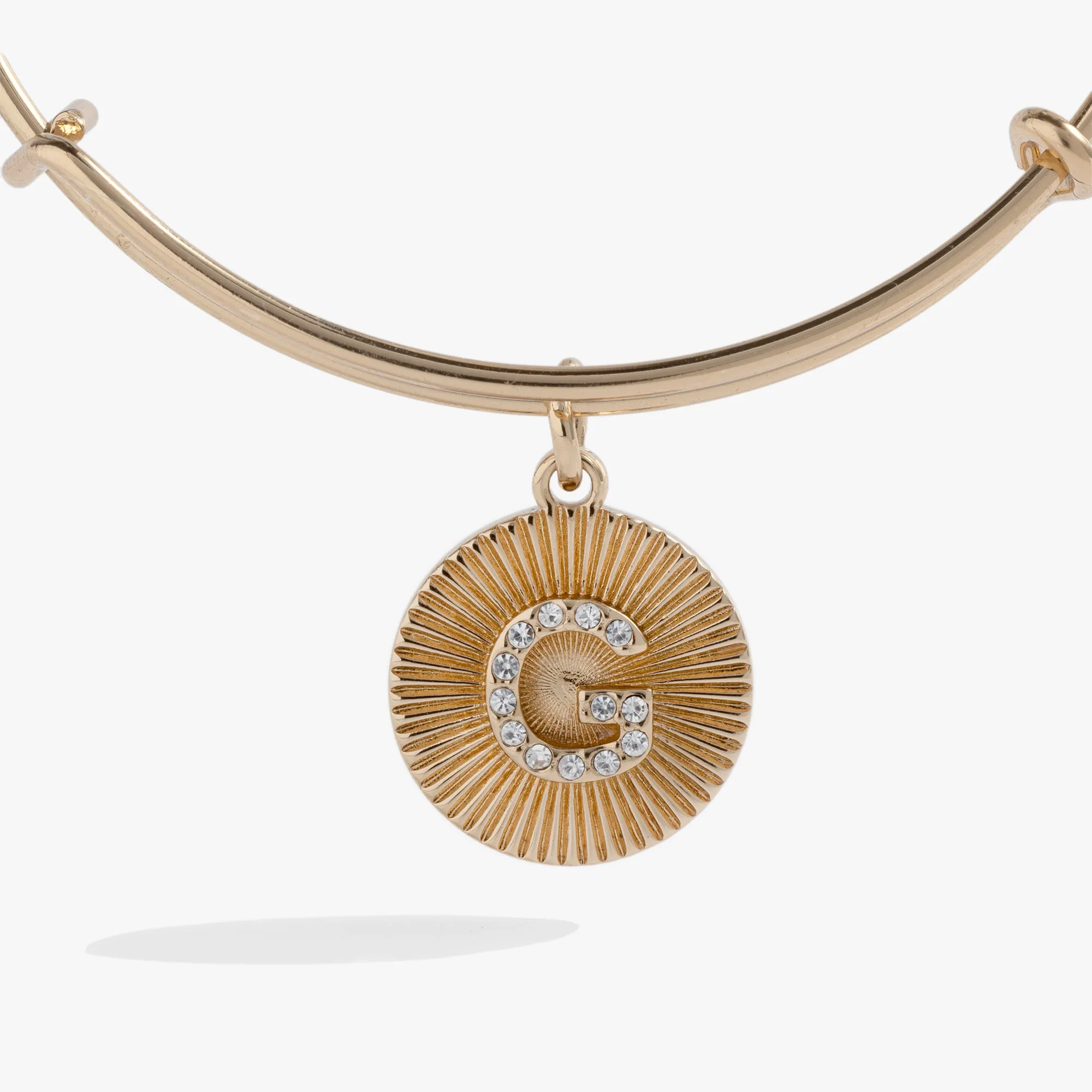 Initial G Pave Starburst Texture Bangle