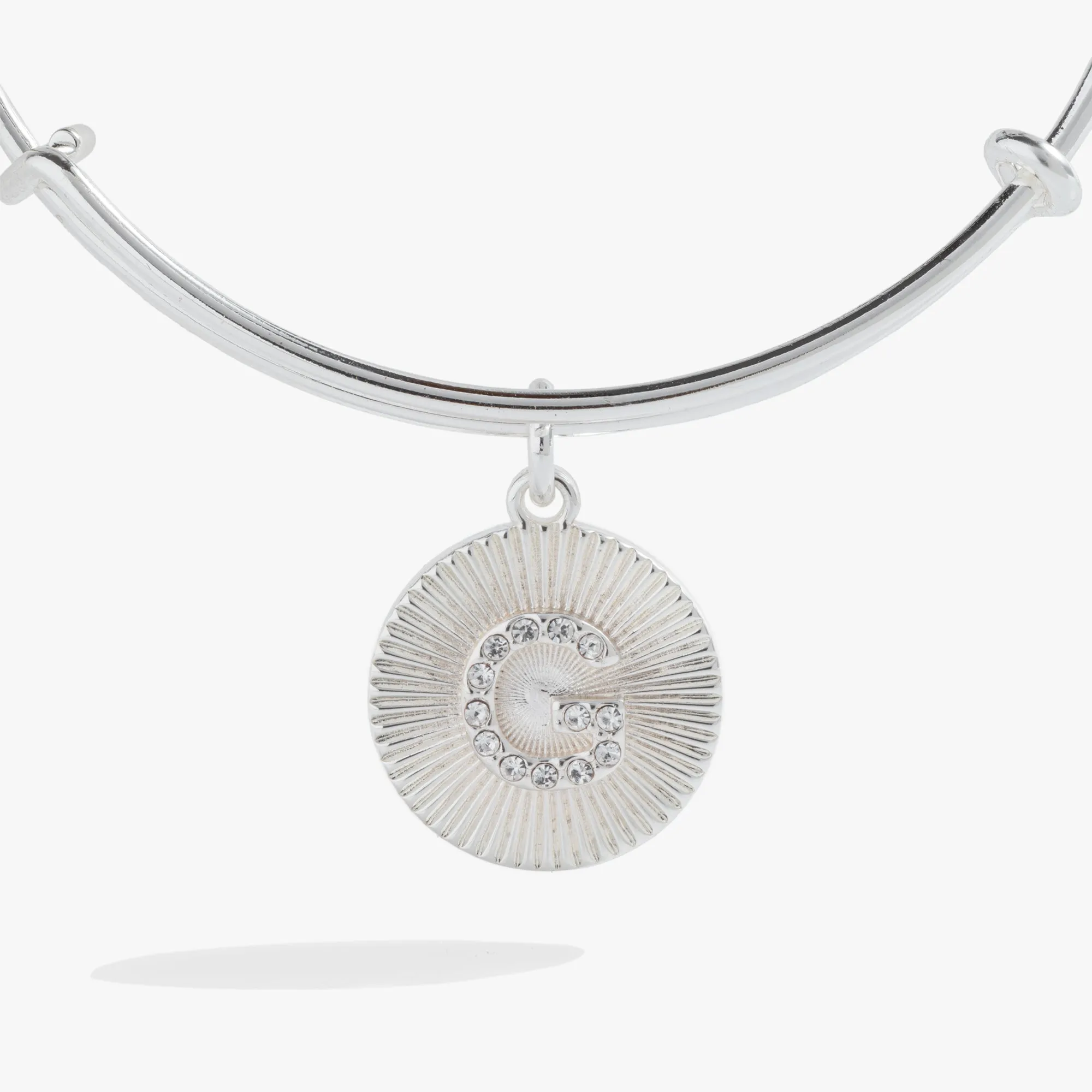 Initial G Pave Starburst Texture Bangle